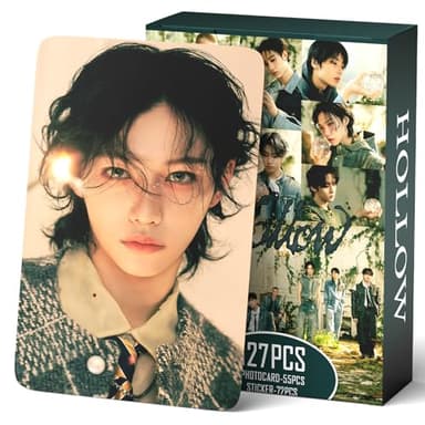 Stray Kids HOLLOW Album Photocards 127 PCS KPOP Straykids Giant Photo Card Set Merch Boys and Girls Card Set 55 PCS Photocard and 40 PCS Stickers