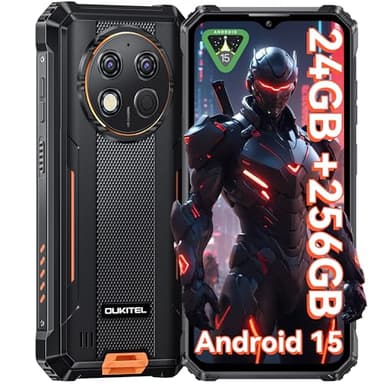 OUKITEL G1 Rugged Smartphone Unlocked - 24+256GB/1TB Android 15 Rugged Cellphones, 6.52” HD Display 48MP Rear Camera 10600mAh Battery IP68/IP69K Waterproof Phone, Dual Sim/NFC/Fingerprint 2025