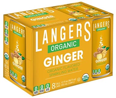 Langers Organic Flavored Sparkling Water, Ginger, 12 Fl Oz (Pack of 8)