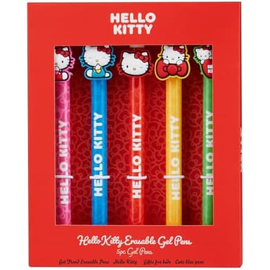 Get Trend Hello Kitty 5pcs Erasable Gel Ink Pens Cute Writing Pens for Kids Fun Stationery Set Kawaii Journaling Supplies Gift Set Cool Pen Gifts for Kids (Hello Kitty)