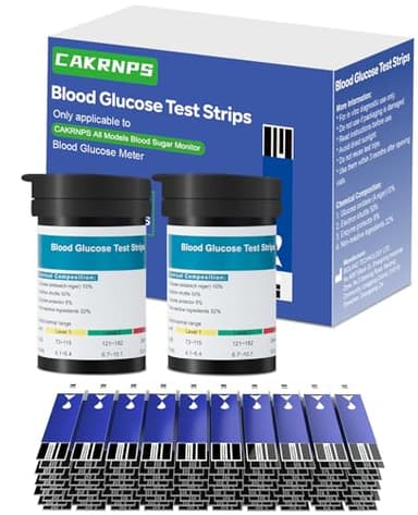 CAKRNPS Blood Glucose Test Strips, 100 Count Blood Sugar Test Strips for Diabetes, Accurate, Auto Code, Compatible with All CAKRNPS Glucometer for Easy Blood Sugar Testing (No Monitor)