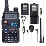 BAOFENG UV-5R 8W Ham Radio Handheld 2 Way Radio Long Range Dual Band VHF UHF Rechargeable Amateur Portable Walkie Talkie for Adults Hiking Hunting Camping Skiing Trip, Chirp Compatible