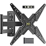 TV Mount, Full Motion TV Wall Mount Swivel and Tilt for 26-60 Inch TVs and Monitors up to 70lbs, Single Stud Corner Outdoor Wall Mount TV Bracket Articulating Extension Leveling Max VESA 400X400mm