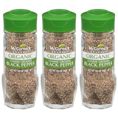 McCormick Gourmet Organic Coarse Ground Black Pepper, 1.62 oz (Pack of 3)
