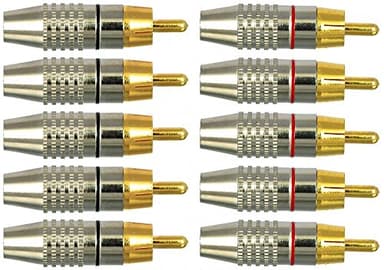 CESS RCA Plug Solder Gold Audio Video Connectors (10 Pack)