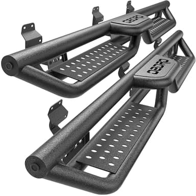 Running Boards SuperCrew Cab Compatible for 2015-2026 Ford F150 F-150 & 2017-2026 F250 F350 F-250 F-350 Super Duty Crew Cab Side Step, Black Side Bars Nerf Bar (4 Full Size Doors)