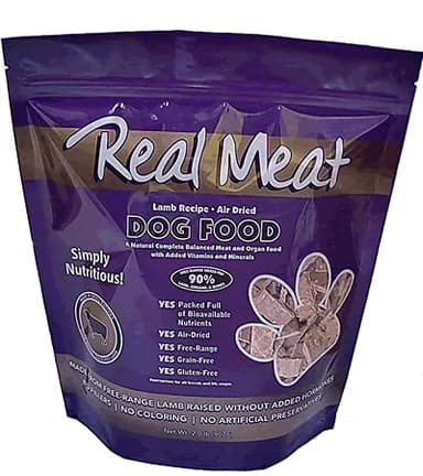 TRMC Real Meat Air Dried Dog Food w/Real Lamb - Two 5lb Bags of USA-Crafted Grain-Free Real Meat Dog Food Sourced from Hormone-Free, Free Range, Grass-Fed Lamb - Digestible, Natural, High Protein