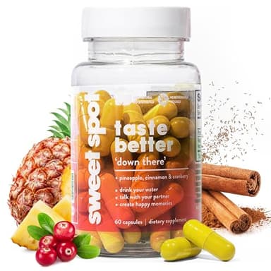 Sweet Spot – Pineapple & Cranberry Vaginal Health Supplement, 60 Capsules – Freshens Taste, Promotes Feminine Balance, Women's pH Balance & Odor Control, with Natural Cinnamon Extract – Made in USA