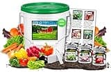 B&KM Farms 20,000+ Survival Seed Kit 5+ Year Supply. 30 Fruit & Vegetable Non-GMO Heirloom Seeds for Planting a Home Garden. Secure Emergency Weather-Proof Bucket