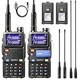 BAOFENG UV-5RM Plus 10W Dual Band Ham Radio Handheld, NOAA FM Airband Receiver, Long Range Two Way Radio with 8" & 15" ANT, Programming Cable, 2500mAh Battery USB-C Port, Chirp Compatible, 2 Packs