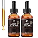 Hemp Oil -2 Packs Maximum Strength - Pure & CO2 Extract Drops - 100% Natural Organic, Vegan, Non-GMO Free