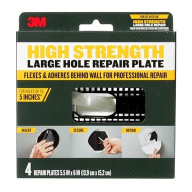 3M High Strength Large Hole Repair Plate, 4-pack