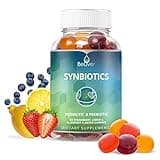 BeLive Synbiotics - Probiotic & Prebiotic Fiber Gummies – High Strength Inulin (3g), Dietary Fiber Supplement, Digestive Support for Kids & Adults - Strawberry, Lemon, Blueberry Flavor (60Ct)