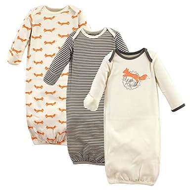 Touched by Nature Unisex Baby Organic Cotton Gowns, Fox, 0-6 Months US