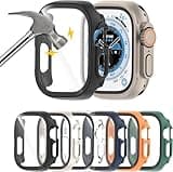 6 Pack Case with Tempered Glass Screen Protector for Apple Watch Ultra 2/Ultra 49mm, HASDON Scratch Resistant Full Protective Cover for iWatch 49mm