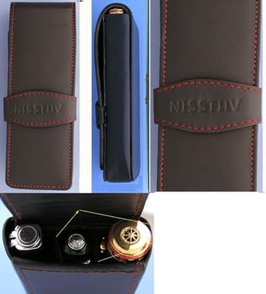 Nisstiiv Genuine Leather 3 Pen Case Wallet Perfect for Travel, Briefcase, Handbag, Purse, Carrying Makeup Pencils, Eyeliner