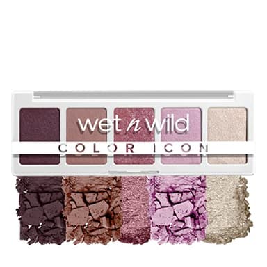 wet n wild Color Icon Eyeshadow Makeup 5 Pan Palette, Matte, Shimmer, Metallic, Long Wearing, Rich Buttery Pigment, Cruelty Free - Petalette