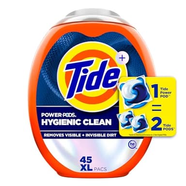 Tide Hygienic Clean Power PODS Laundry Detergent Pacs, Original Scent, 45 Count, Removes Visible and Invisible Dirt