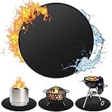 48'' Fire Pit Mat for Solo Stove Bonfire, Double-Sided Fireproof Under Grill Mat Deck Patio Protector Mat, Round Fire Pit BBQ Mat for Solo Stove Accessories, Easy to Clean, Reusable