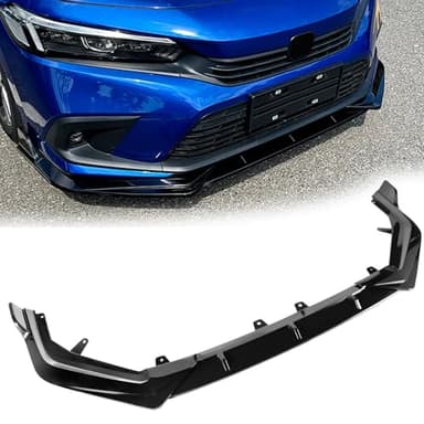 Front Bumper Lip for Honda Civic 11th Gen Sedan & Hatchback 2022-2024 Gloss Black Front Lip Spoiler PP Front Bumper Lip Splitter Chin Spoiler