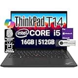 Lenovo ThinkPad T14 Business Laptop (14" FHD+ IPS, Intel 10 Core i5-1335U, 16GB RAM, 512GB SSD) 5MP Webcam, 2 Thunderbolt 4, 2024 AI PC, Win 11 Pro w/USB Drive