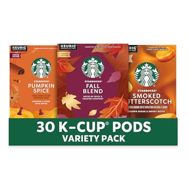 Starbucks K-Cup Coffee Pods, Fall Bundle, Medium Roast and Naturally Flavored Coffee for Keurig Brewers, 100% Arabica, Limited Edition, 3 Boxes (30 Pods Total)