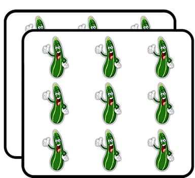 Zucchini Funny Cartoon 2" 18 Pack Planner Calender Scrapbooking Crafting Stickers