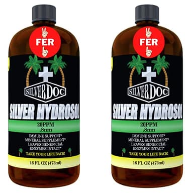 32 oz Total, Silver Doc Silver Hydrosol Mineral Supplement, Natural Alternative and Immune Support, Positively Charged 99% Bio-Available Colloidal Molecules Seek Out Unwanted Visitors