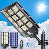 loyoele LED Solar Street Light 4800W Outdoor Waterproof Outdoor 240000LM 7000K LED Street Light Dusk to Dawn, LED Wide Angle Lamp with Motion Seneor and Remote Control, for Parking Lot, Yard (1)