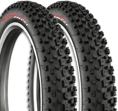 Fincci Pair 26x4.0 Fat Bike Tires - Big 26 inch Bike Tires, 100-559 - 30 TPI - Foldable 26x4 Fat Tire for Cycling on Mountain, Road, Hybrid, Dirt Bike, Street Tires for Ebike - 26er MTB Accessories