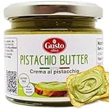 GUSTO ETNA Pistachio Butter Sweet Spreadable Cream, 6.7 oz (190g) Rich & Nutty Pistachios Cream for Knafeh Dubai Pistachio Chocolate Bars, Product of Sicily, Italy, No GMO