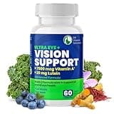 DR VITAMIN SOLUTIONS Vision Support Eye Vitamins for Macular Health | Supplements with Lutein, Zinc, Vitamin A & Bilberry | Areds 2 Formula for Red & Dry Eyes, Sight Care (1 Bottle, 60 Capsules)