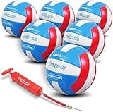 GoSports Soft Touch Recreational Volleyball,Regulation Size for Indoor or Outdoor Play,Includes Ball Pump (Pack of 6)