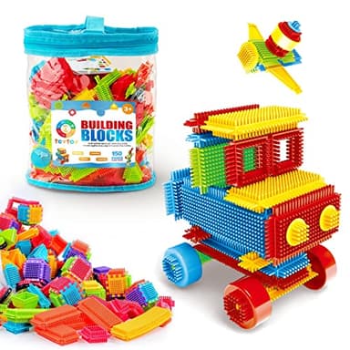 teytoy My First Baby Building Toys, 150pcs Bristle Shape 3D Building Blocks Toy Set for Kids Ages 3-8 Years Old, STEM Educational Preschool Toys