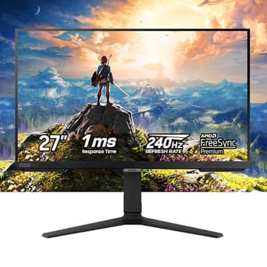 Samsung 27" Odyssey G4 Gaming Monitor | 240Hz Refresh Rate, 1ms Response Time | FreeSync Premium, NVIDIA G-Sync Compatible | HDR 10, 400Nit | FHD IPS Ultrawide Game View & Ergonomic Stand | Black
