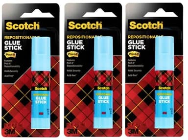Removable Restickable Glue Stick, .49oz, Repositionable Stick (3-Pack)