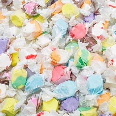 SALT WATER TAFFY 2 lb – 10 Assorted Flavors, Individually Wrapped, Bulk Old Fashion Candy in Resealable Bag, Gluten Free, Kosher