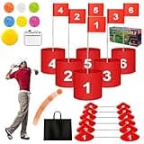 FINCOME Golf Yard Bucket Games 6 Holes Golf Practice Game with Flag, Golf Chipping Game for Kids and Adults Outdoor Indoor Portable Backyard Golf Game for Park, Beach, Backyard, Lawn