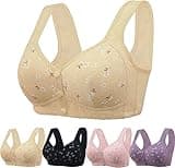 Daisy Bras for Older Women, 2025 New Front Closure Bra for Women, Daily Comfort Breathable Wireless Bras for Women (US, Alpha, 3X-Large, Regular, Regular, Beige)