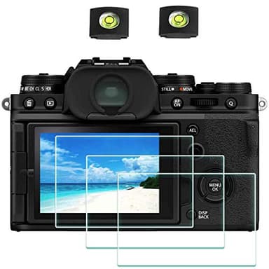 ULBTER Screen Protector for Fujifilm X100VI X100V X-T4 Fuji XT4 Camera & Hot Shoe Cover [3Pack], Tempered Glass Saver 0.3mm 9H Hardness Anti-Scrach Anti-Bubble