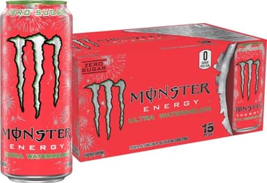 Monster Energy Ultra Watermelon, Sugar Free Energy Drink, 16 Ounce