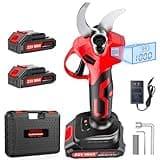 MODOFO Upgraded Electric Pruning Shears,1.4" Cutting Diameter Cordless Power Pruner with LCD Display, Brushless Motor Pruning Shears with 2000mAh*2 Rechargeable Batteries for Garden Tree Pruner Branch
