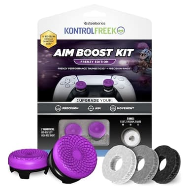 KontrolFreek Aim Boost Kit for PlayStation 5 (PS5) and PlayStation 4 (PS4) Controller | Includes Performance Thumbsticks and Precision Rings | Frenzy Edition