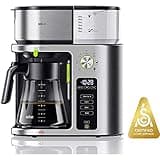 Braun MultiServe Coffee Machine 7 Programmable Brew Sizes / 3 Strengths + Iced Coffee & Hot Water for Tea, Glass Carafe (10-Cup), White, KF9150WH