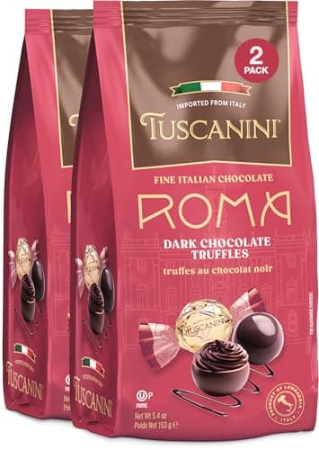 Tuscanini Fine Italian Dark Chocolate Truffles, Roma, 5.4oz (2 Pack) | Gourmet Italian | Dairy Free | Premium Gift | Perfect for Holidays & Celebrations