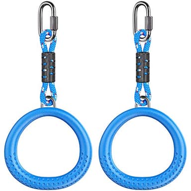 Dolibest 2 Pack of Ninja Gymnastic Rings, Monkey Ring Outdoor Backyard Ninja Accessories Set, Obstacle Course for Training for Teens,1000LB Capacity