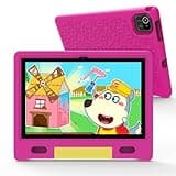 Maxsignage Kids Tablet, 2024 Latest 10 inch Case for Children, Android 13 with Quad-Core Tablet for Kids,128GB Expansion,WIFI6&Bth5, Parent Control,Educational Games Pre-Installed(Pink)