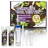 Soil Test Kit for Garden Lawn: Professional 4 in 1 Soil Testing Kit 40 Tests for pH Nitrogen Phosphorus Potassium for Gardening Plants Flowers Vegetables Indoor Ourdoor Soil Testing