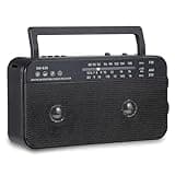 SEMIER Portable AM FM Shortwave Radio with Bluetooth Speaker Plug in Wall, 3X D Cell Batteries Or AC Power Transistor Radio with 2 Tone Mode, Double Loud Speakers, Support AUX/USB/TF Card Play