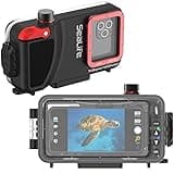 SeaLife Underwater Smartphone Scuba Case – Dive to 130’, Waterproof Photography, Access Camera Controls, Leak Alarms, Fits Most Phones (Without Light) Black